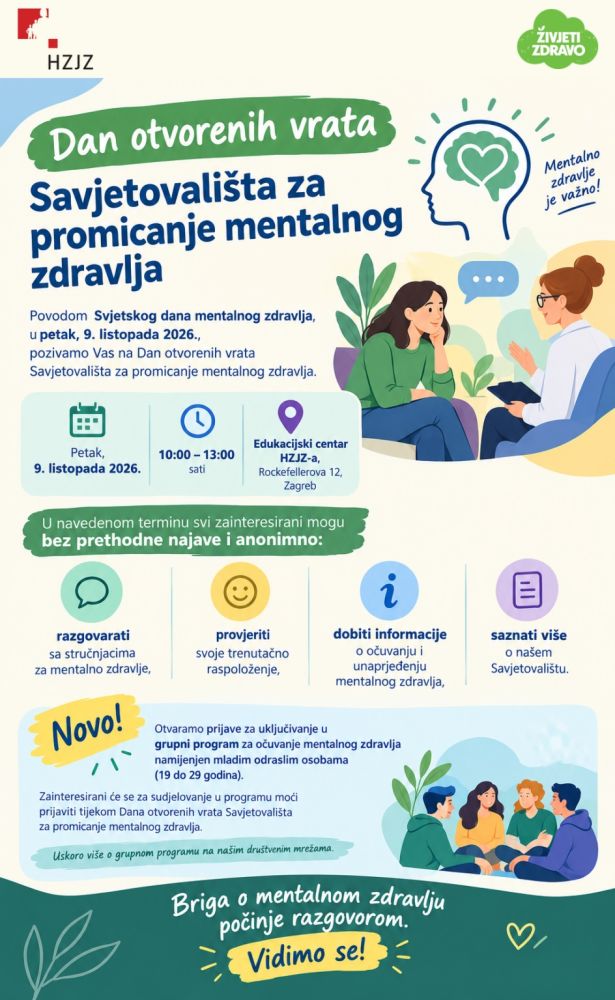 Najava povodom Svjetskog dana mentalnog zdravlja 2026.